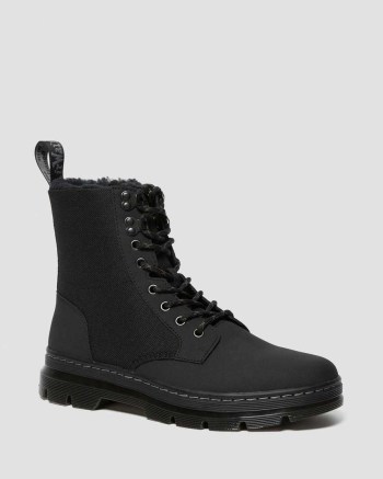 Dr Martens Combs Fleece Lined Lifestyle Topanky Damske Čierne | 7958-WEHXI